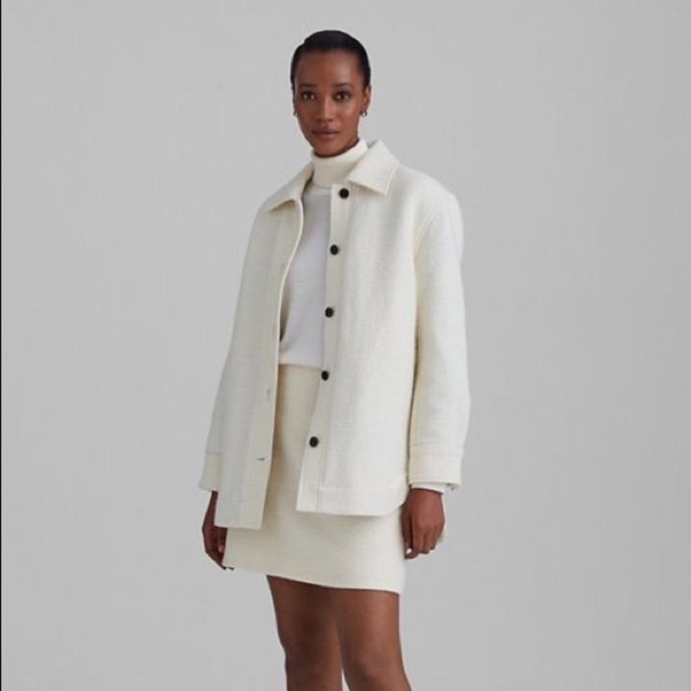 Club Monaco Quilted Boucle Shirt Jacket Size small